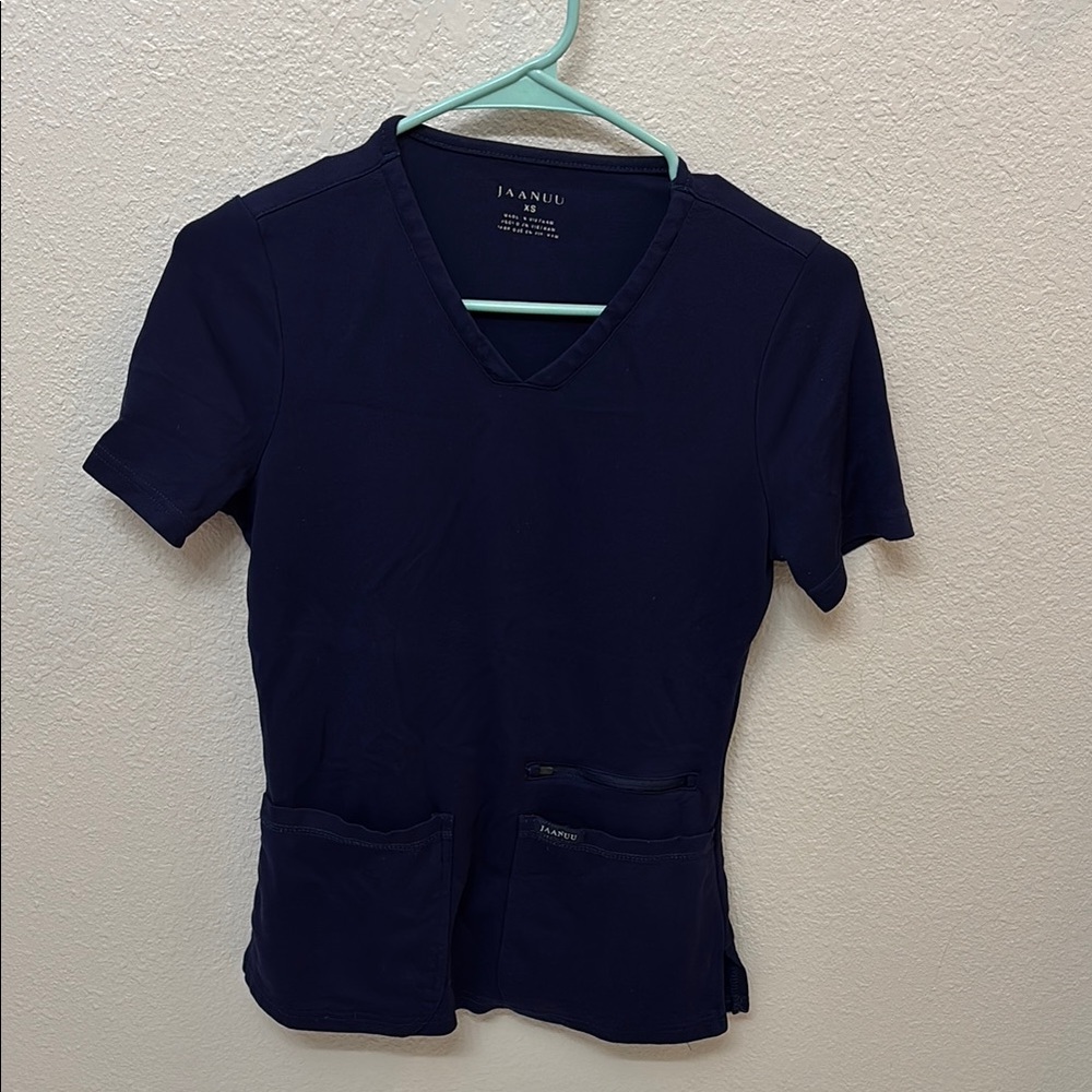 Jaanuu Dark Blue V-Neck Scrub Top